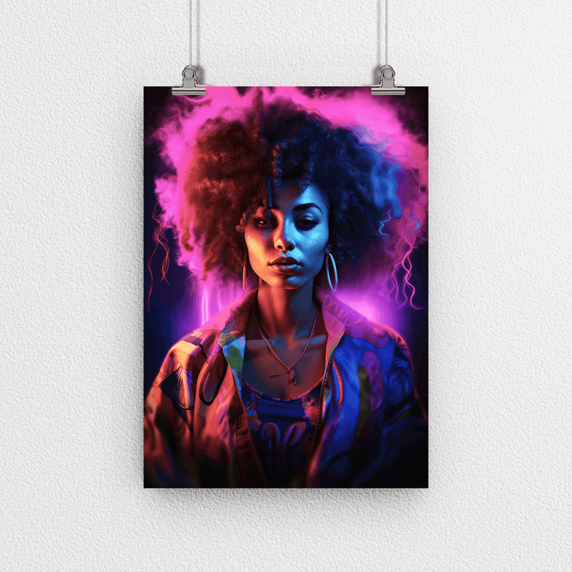 Afro-Latina Woman Portrait Poster - Latin Africa - Modern Interiors Wall Art Décor
