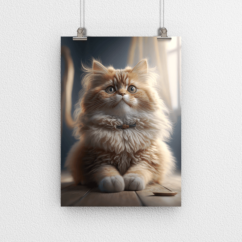 Cute Cat Portrait Poster Print - Modern Interiors Wall Art Décor