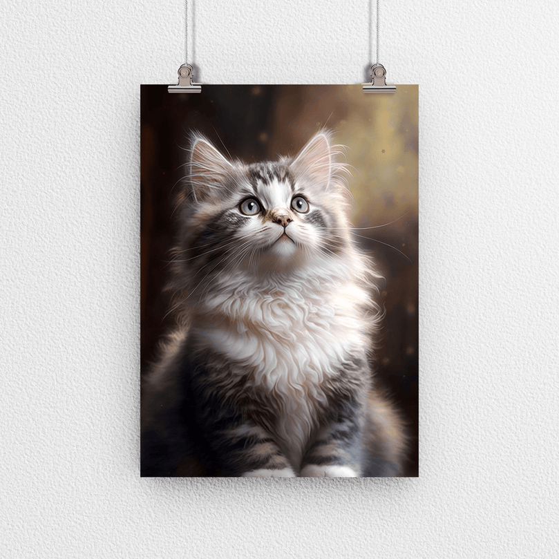 Cute Cat Portrait Poster Print - Modern Interiors Wall Art Décor