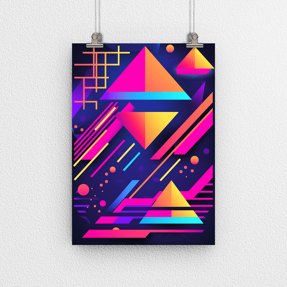 80's Geometric Design Retro Poster Print - Modern Interiors Wall Décor