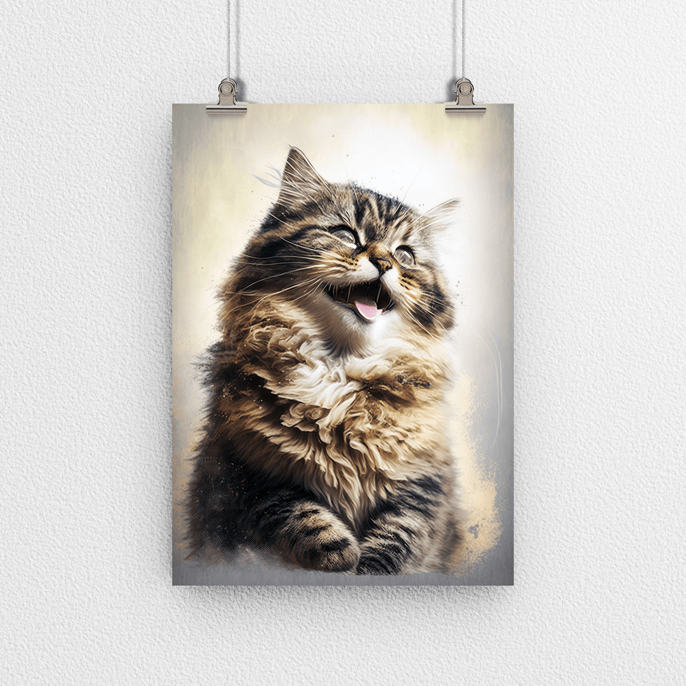 Cute Cat Kitten Portrait Poster Print - Modern Interiors Wall Art Décor