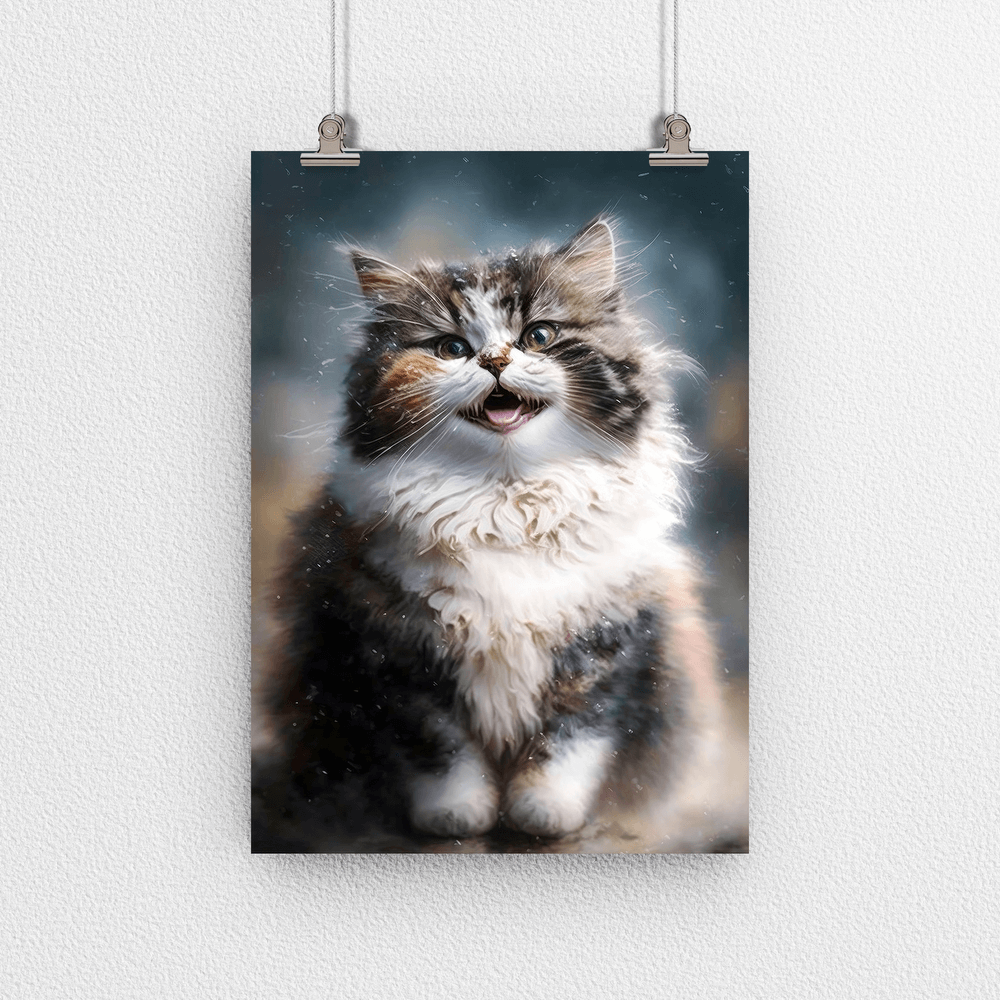 Cute Cat Kitten Portrait Poster Print - Modern Interiors Wall Art Décor