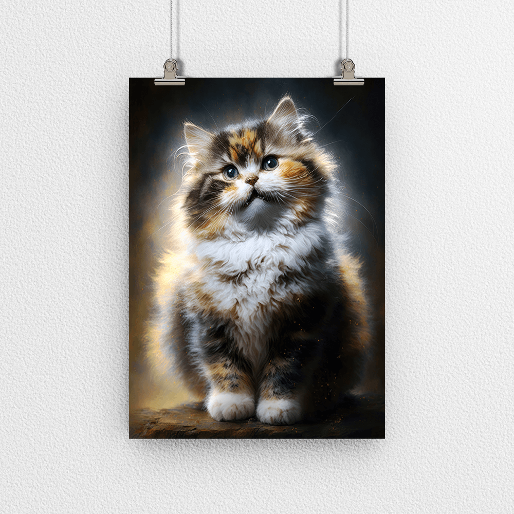 Cute Cat Kitten Portrait Poster Print - Modern Interiors Wall Art Décor