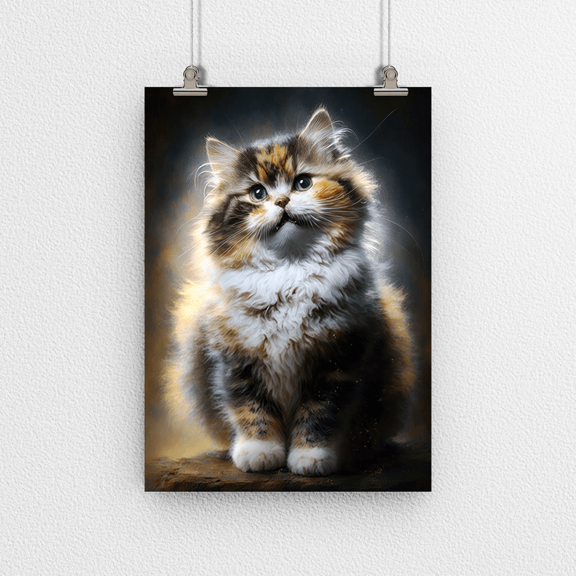 Cute Cat Kitten Portrait Poster Print - Modern Interiors Wall Art Décor