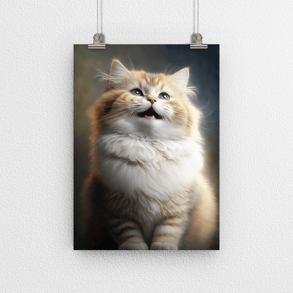 Cute Cat Kitten Portrait Poster Print - Modern Interiors Wall Art Décor