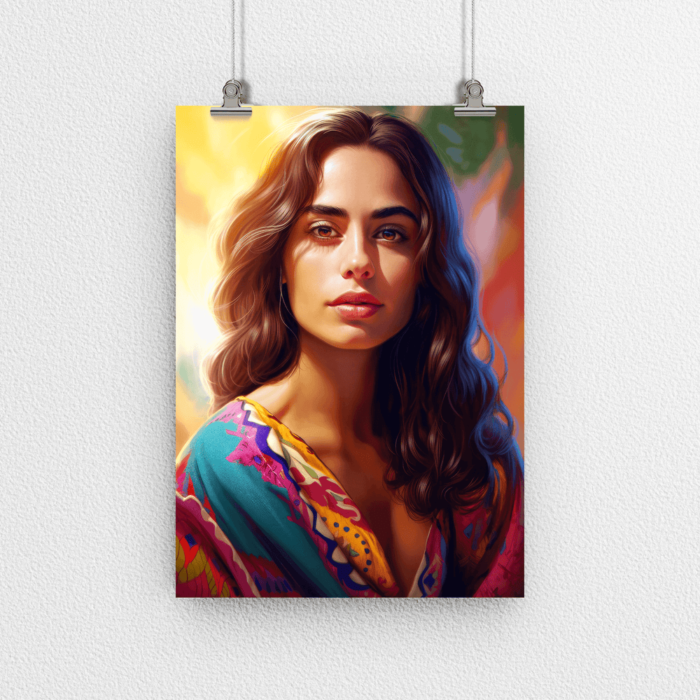 Latina Woman Portrait Poster Print - Latin - Modern Interiors Wall Art Décor