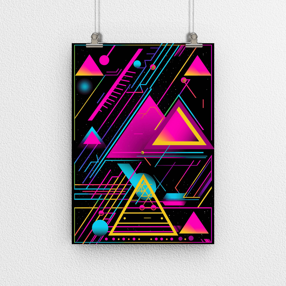 80's Geometric Design Retro Poster Print - Modern Interiors Wall Décor