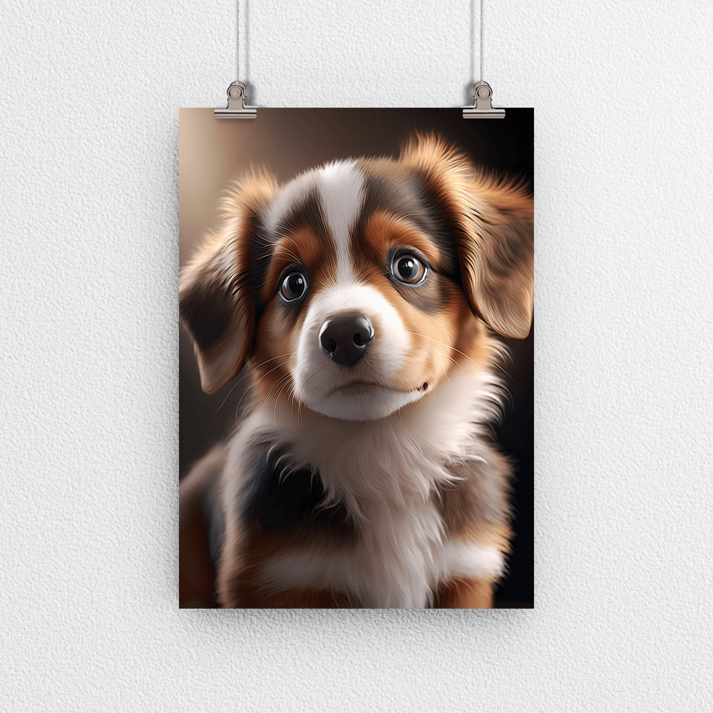 Cute Dog Portrait Poster Print - Modern Interiors Wall Art Décor
