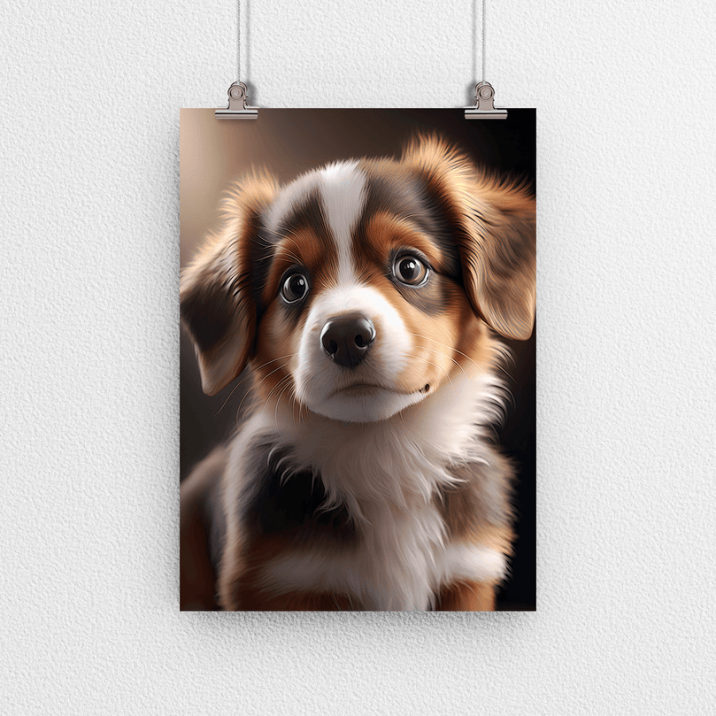 Cute Dog Portrait Poster Print - Modern Interiors Wall Art Décor