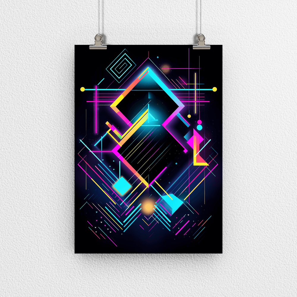 80's Geometric Design Retro Poster Print - Modern Interiors Wall Décor