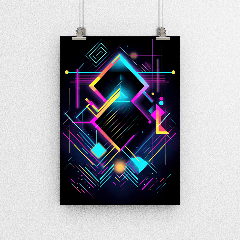 80's Geometric Design Retro Poster Print - Modern Interiors Wall Décor