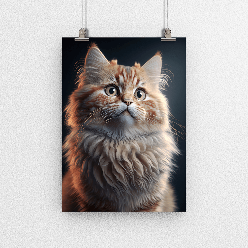Cute Cat Kitten Portrait Poster Print - Modern Interiors Wall Art Décor