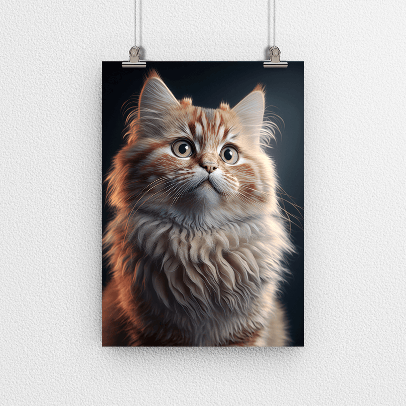 Cute Cat Kitten Portrait Poster Print - Modern Interiors Wall Art Décor
