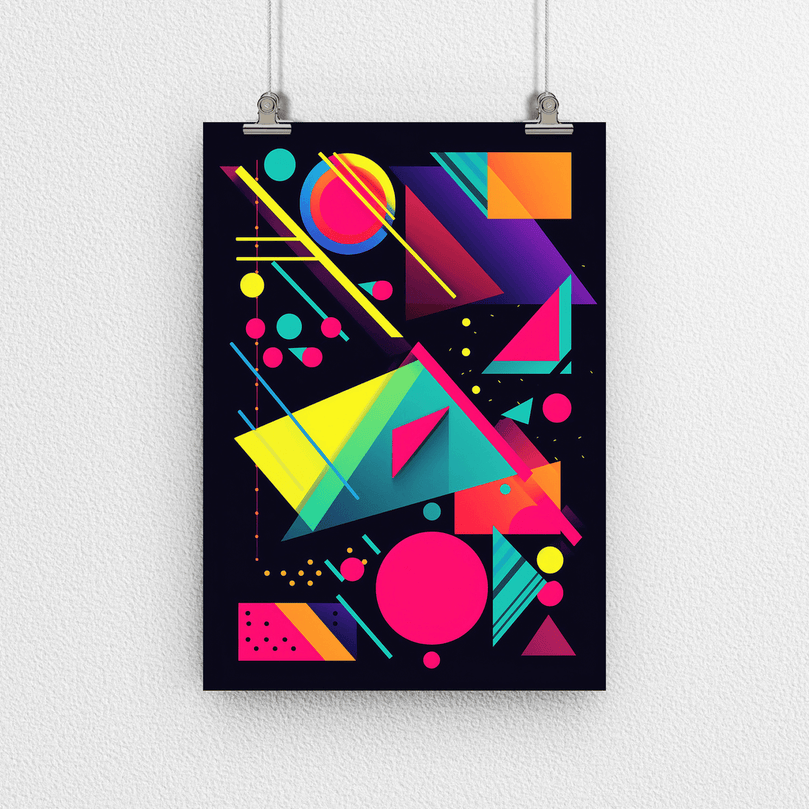 80's Geometric Design Retro Poster Print - Modern Interiors Wall Décor