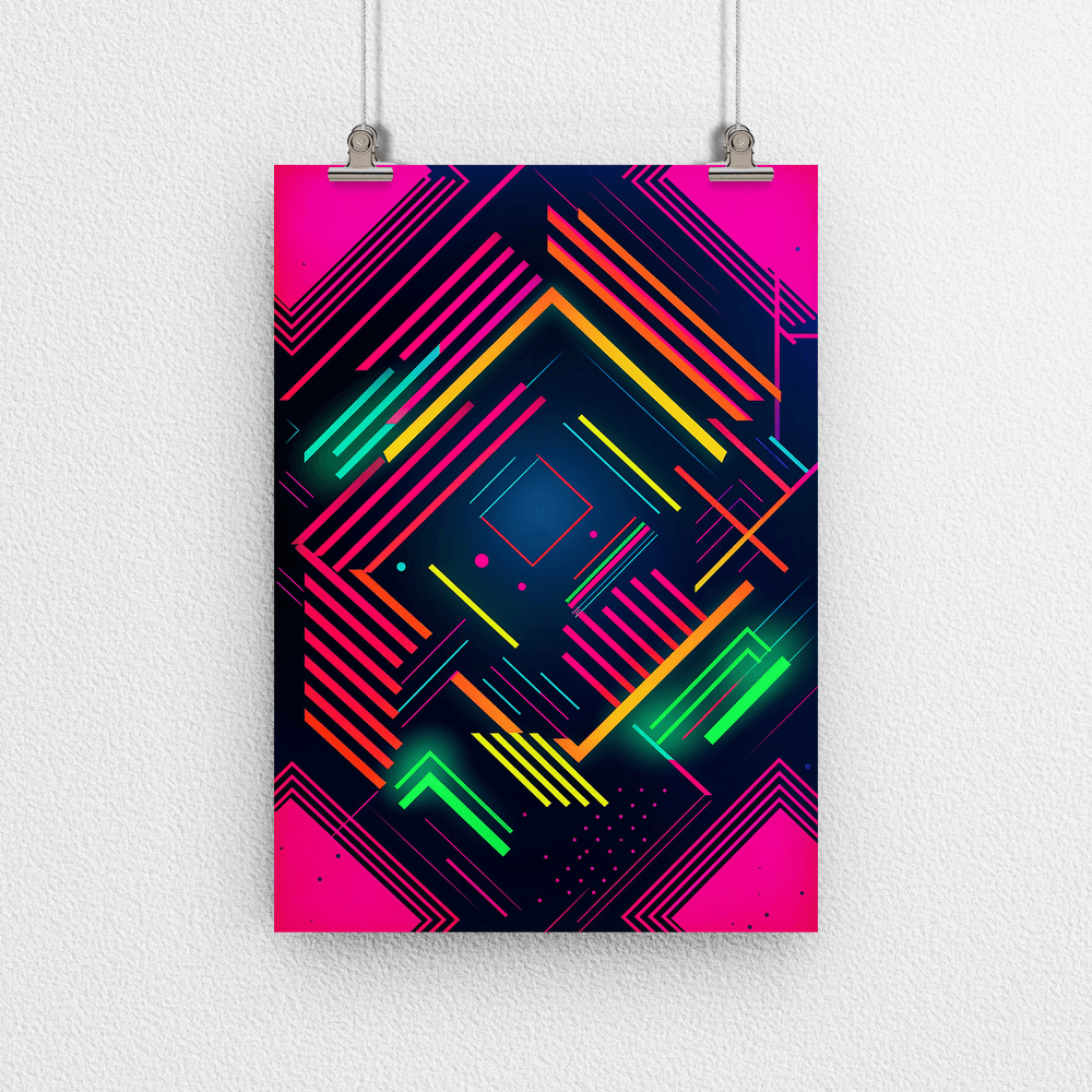 80's Geometric Design Retro Poster Print - Modern Interiors Wall Décor