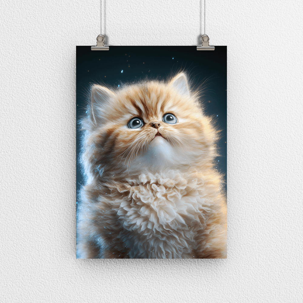 Cute Cat Kitten Portrait Poster Print - Modern Interiors Wall Art Décor