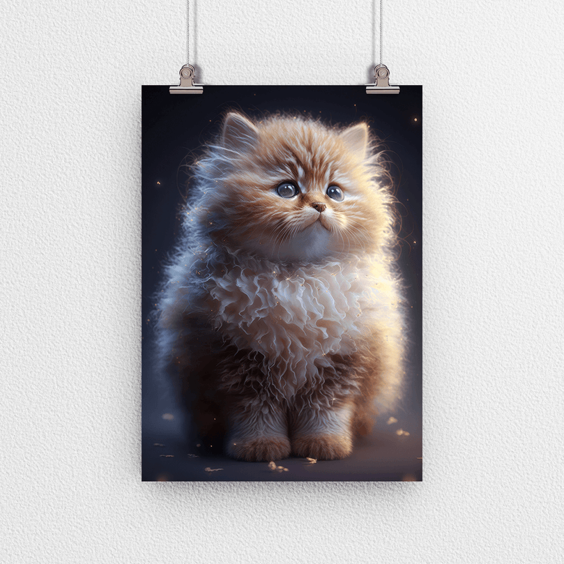 Cute Cat Kitten Portrait Poster Print - Modern Interiors Wall Art Décor