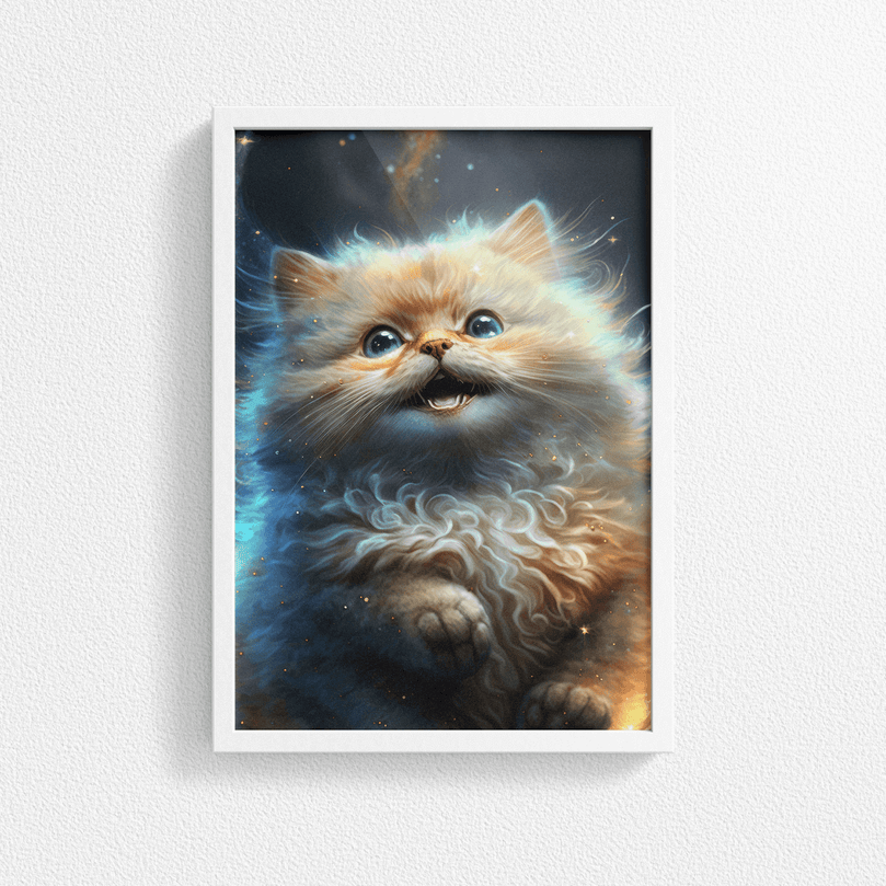 Cute Cat Kitten Portrait Poster Print - Modern Interiors Wall Art Décor