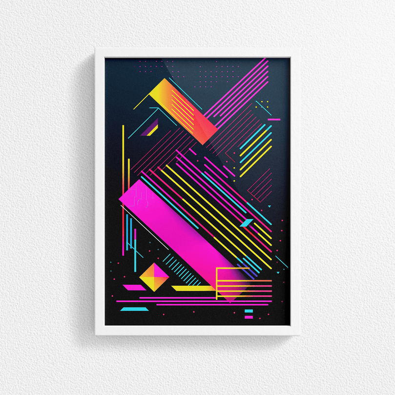 80's Geometric Design Retro Poster Print - Modern Interiors Wall Décor