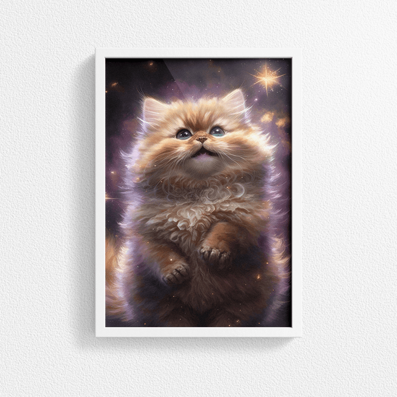 Cute Cat Kitten Portrait Poster Print - Modern Interiors Wall Art Décor