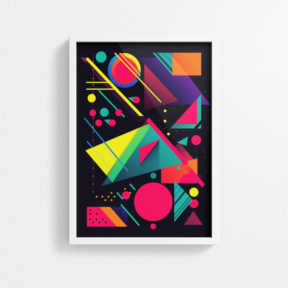 80's Geometric Design Retro Poster Print - Modern Interiors Wall Décor