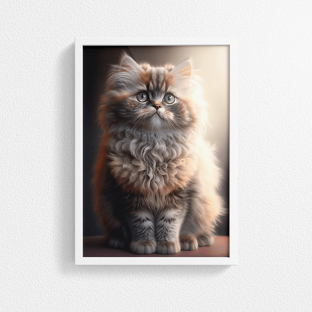 Cute Cat Portrait Poster Print - Modern Interiors Wall Art Décor