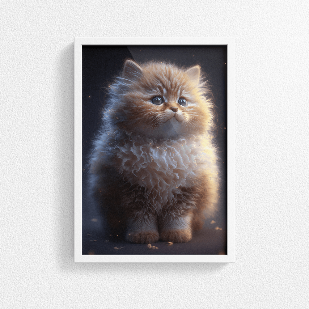 Cute Cat Kitten Portrait Poster Print - Modern Interiors Wall Art Décor