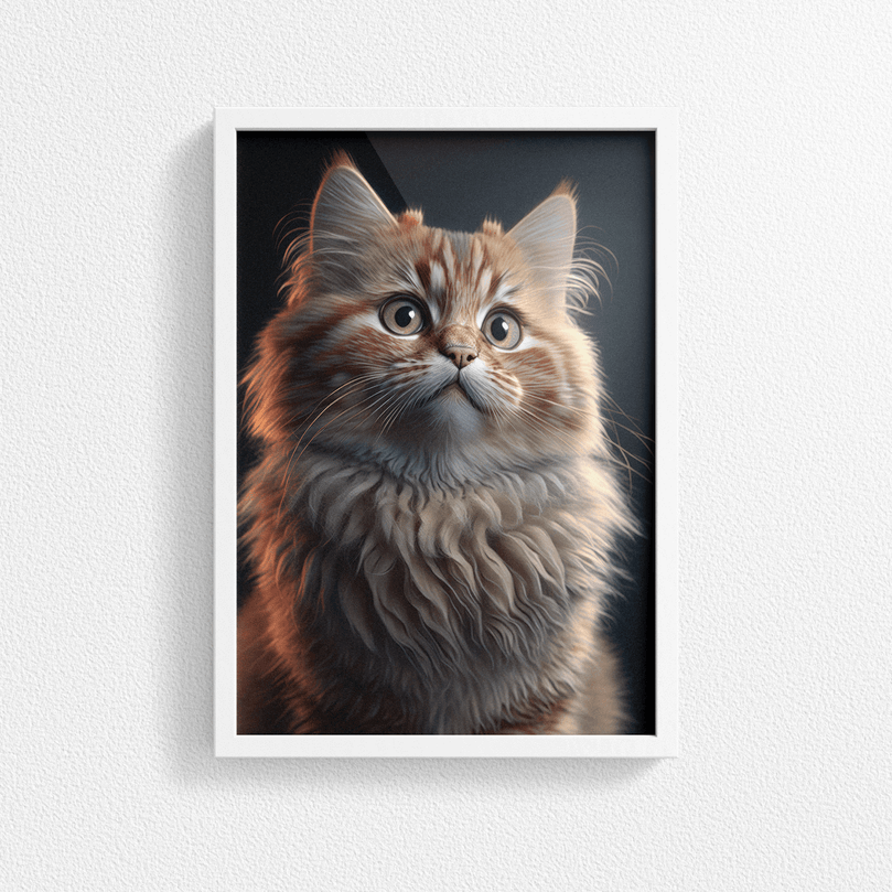 Cute Cat Kitten Portrait Poster Print - Modern Interiors Wall Art Décor