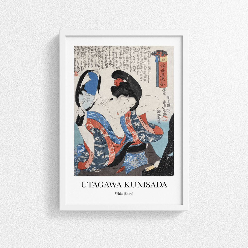 White (Shiro) by Kunisada Utagawa - Vintage Japanese Art Poster Print