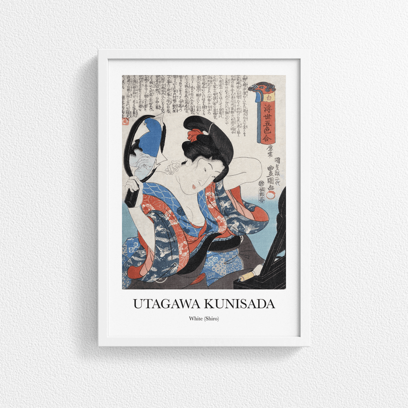 White (Shiro) by Kunisada Utagawa - Vintage Japanese Art Poster Print
