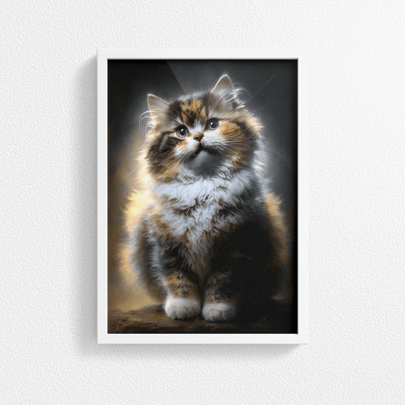 Cute Cat Kitten Portrait Poster Print - Modern Interiors Wall Art Décor