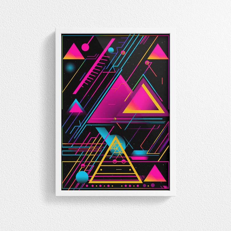 80's Geometric Design Retro Poster Print - Modern Interiors Wall Décor