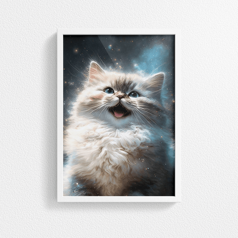 Cute Cat Kitten Portrait Poster Print - Modern Interiors Wall Art Décor
