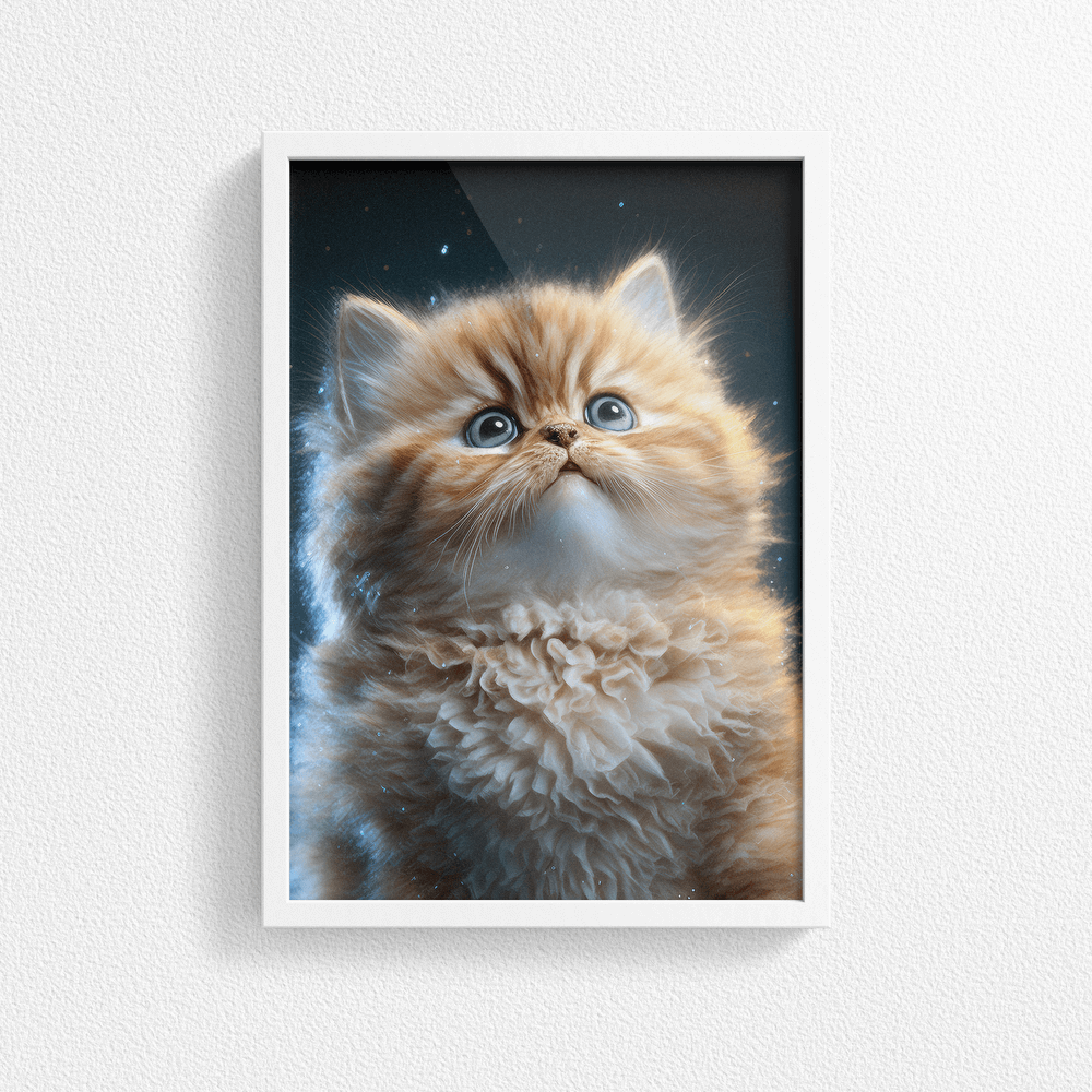 Cute Cat Kitten Portrait Poster Print - Modern Interiors Wall Art Décor