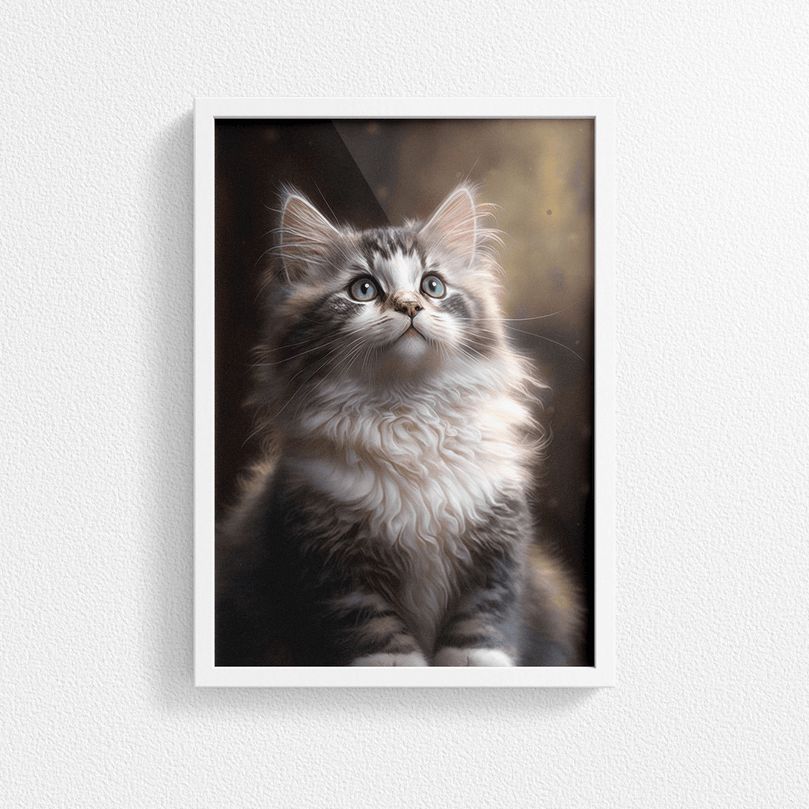 Cute Cat Portrait Poster Print - Modern Interiors Wall Art Décor