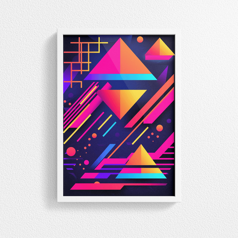 80's Geometric Design Retro Poster Print - Modern Interiors Wall Décor
