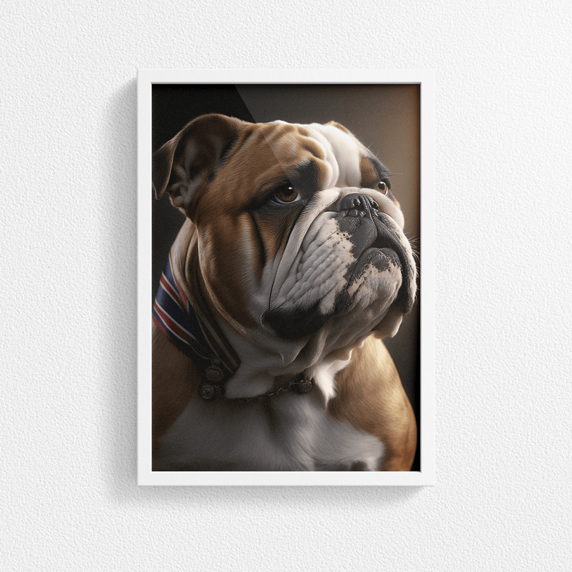 British Bulldog Portrait Poster Print - Modern Interiors Wall Art Décor