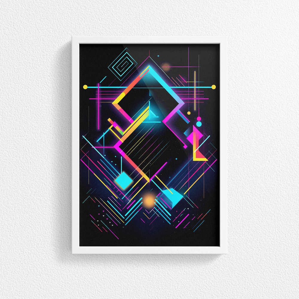 80's Geometric Design Retro Poster Print - Modern Interiors Wall Décor