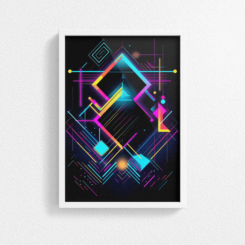 80's Geometric Design Retro Poster Print - Modern Interiors Wall Décor