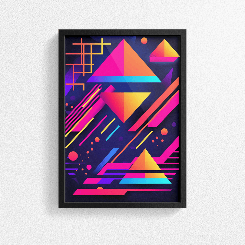 80's Geometric Design Retro Poster Print - Modern Interiors Wall Décor