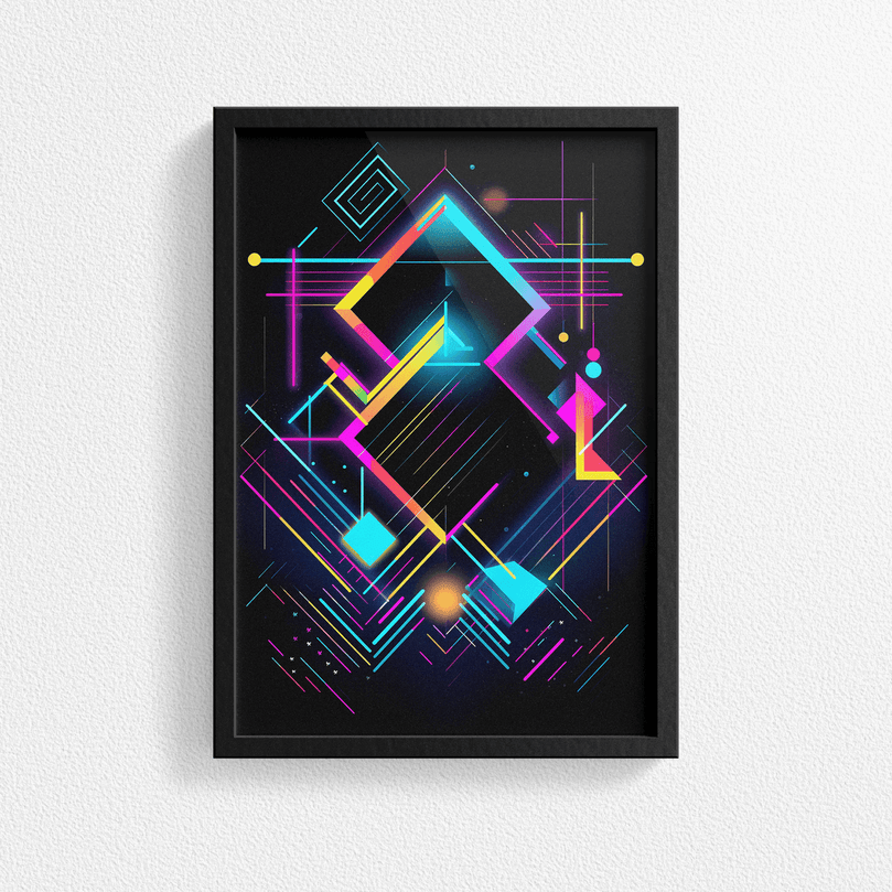80's Geometric Design Retro Poster Print - Modern Interiors Wall Décor