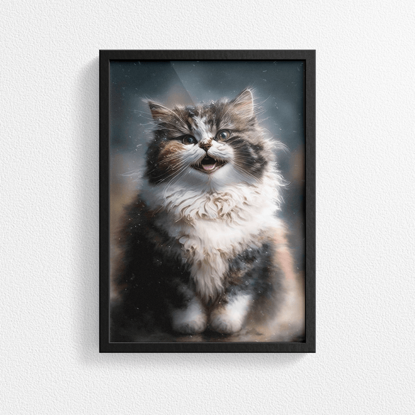 Cute Cat Kitten Portrait Poster Print - Modern Interiors Wall Art Décor