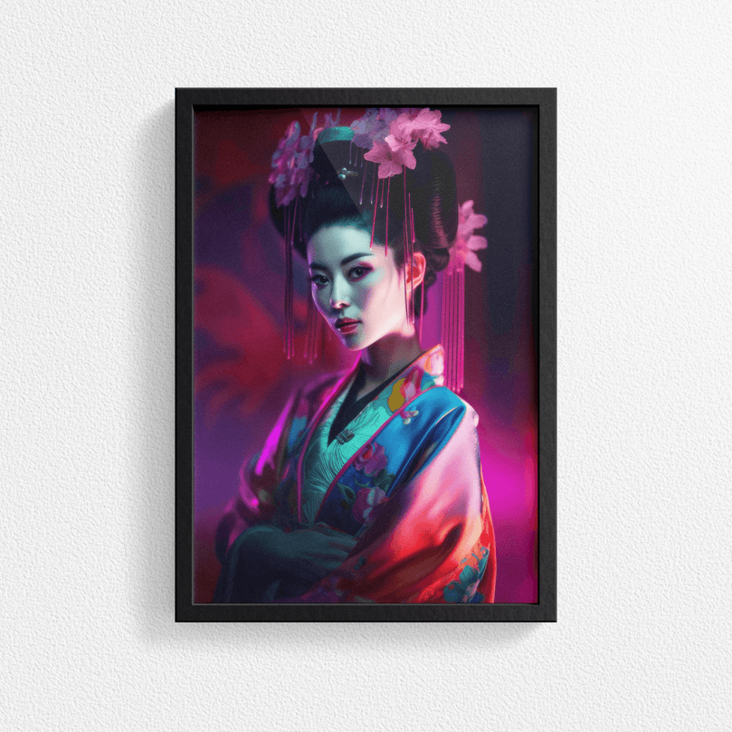 Japanese Woman Portrait Poster Print - Geisha Empress - Modern Interiors Wall Art Décor
