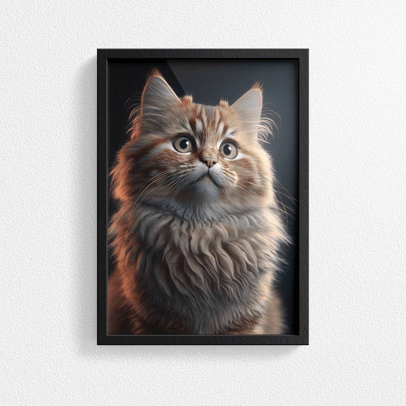 Cute Cat Kitten Portrait Poster Print - Modern Interiors Wall Art Décor