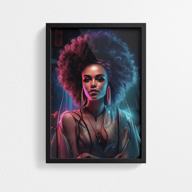 Afro-Latina Woman Portrait Poster - Latin Africa - Modern Interiors Wall Art Décor