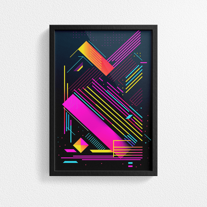 80's Geometric Design Retro Poster Print - Modern Interiors Wall Décor