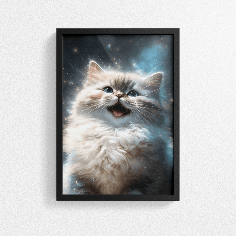 Cute Cat Kitten Portrait Poster Print - Modern Interiors Wall Art Décor