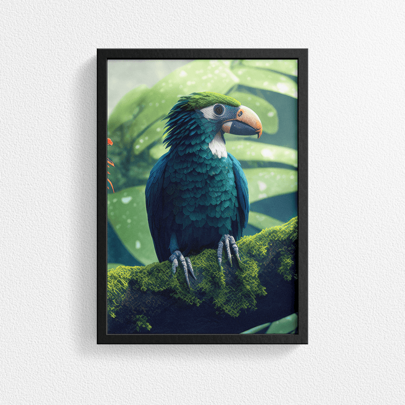 Tropical Parrot - Natural Wildlife And Landscape – Modern Wall Art Decor Poster Print