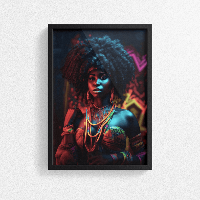 Afrocentric Woman Portrait Poster - Afro African - Modern Interiors Wall Art Décor