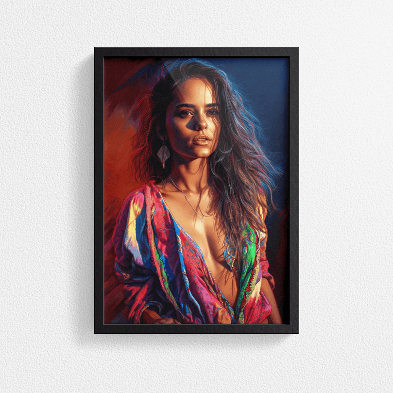 Western Woman Portrait Poster Print - Modern Interiors Wall Art Décor